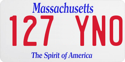 MA license plate 127YN0