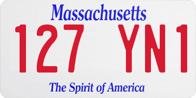 MA license plate 127YN1