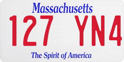 MA license plate 127YN4