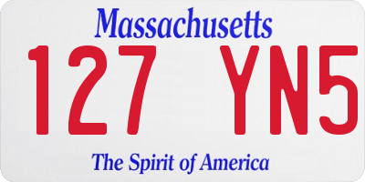 MA license plate 127YN5