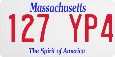 MA license plate 127YP4