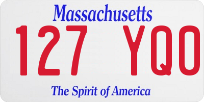MA license plate 127YQ0