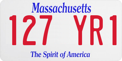 MA license plate 127YR1
