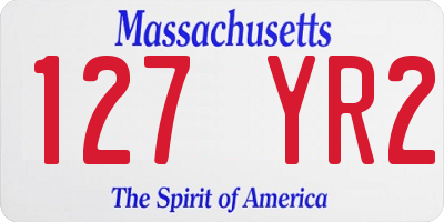 MA license plate 127YR2