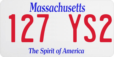 MA license plate 127YS2