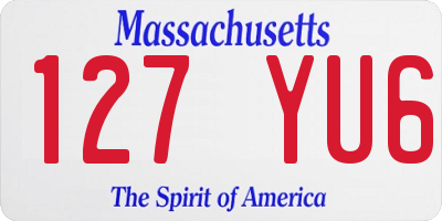 MA license plate 127YU6