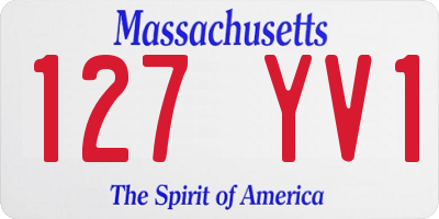 MA license plate 127YV1