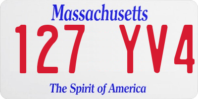 MA license plate 127YV4