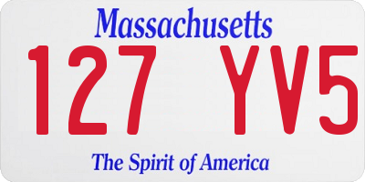 MA license plate 127YV5
