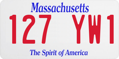 MA license plate 127YW1