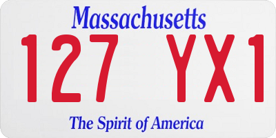 MA license plate 127YX1