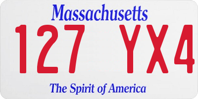 MA license plate 127YX4