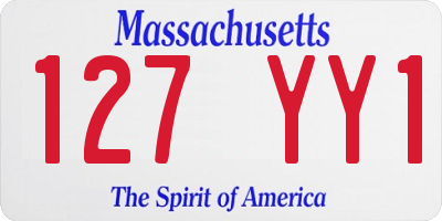 MA license plate 127YY1