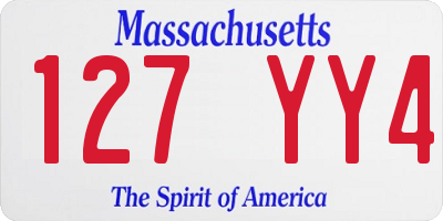 MA license plate 127YY4