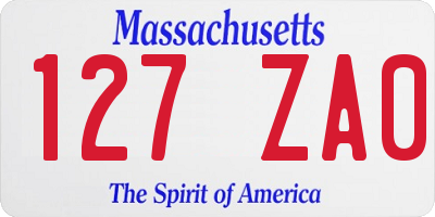 MA license plate 127ZA0