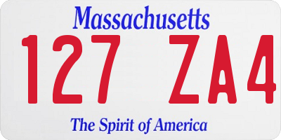 MA license plate 127ZA4