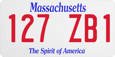 MA license plate 127ZB1