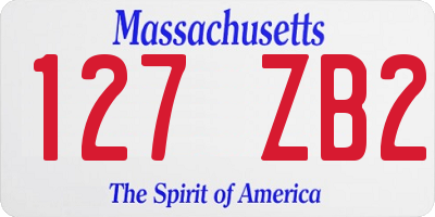 MA license plate 127ZB2
