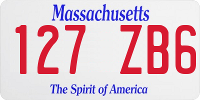 MA license plate 127ZB6