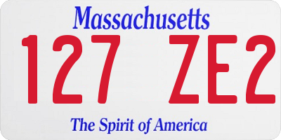 MA license plate 127ZE2