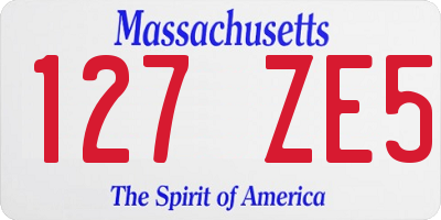 MA license plate 127ZE5
