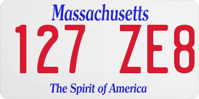 MA license plate 127ZE8