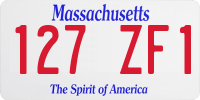 MA license plate 127ZF1