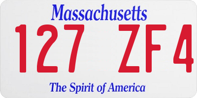MA license plate 127ZF4