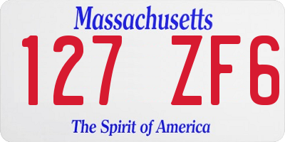 MA license plate 127ZF6
