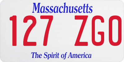 MA license plate 127ZG0
