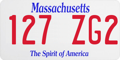 MA license plate 127ZG2