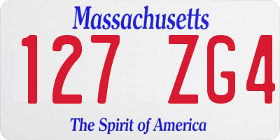 MA license plate 127ZG4
