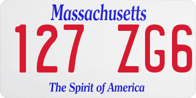 MA license plate 127ZG6