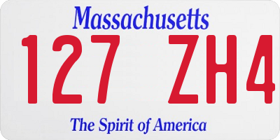 MA license plate 127ZH4
