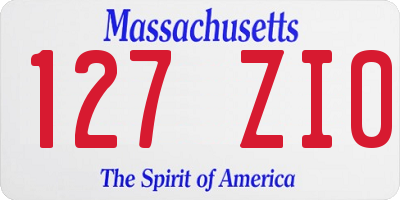 MA license plate 127ZI0