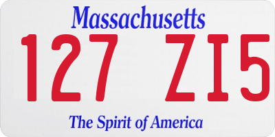MA license plate 127ZI5