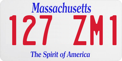 MA license plate 127ZM1