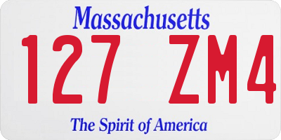 MA license plate 127ZM4