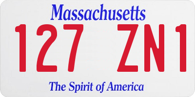 MA license plate 127ZN1