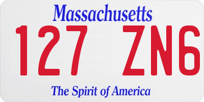 MA license plate 127ZN6