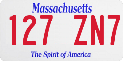 MA license plate 127ZN7