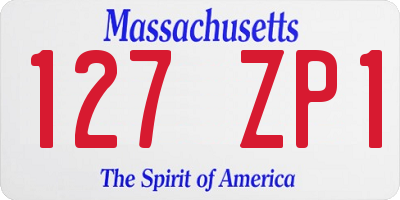 MA license plate 127ZP1
