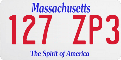 MA license plate 127ZP3