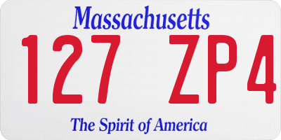 MA license plate 127ZP4