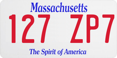 MA license plate 127ZP7