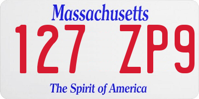 MA license plate 127ZP9