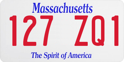 MA license plate 127ZQ1