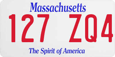 MA license plate 127ZQ4