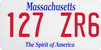 MA license plate 127ZR6