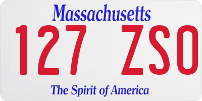 MA license plate 127ZS0